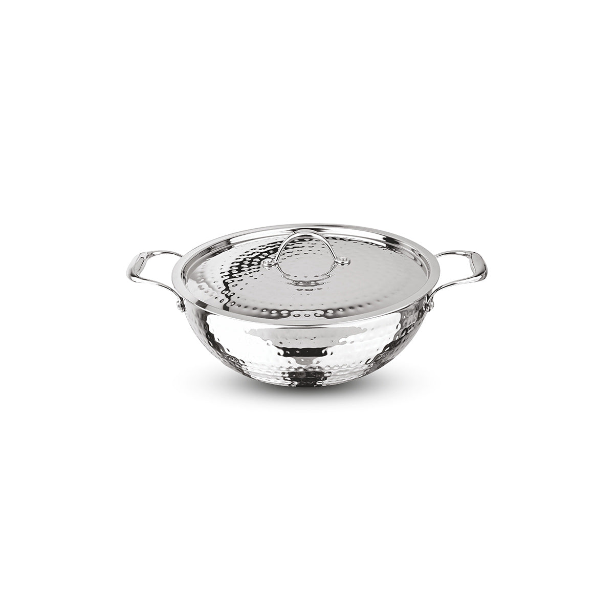 Artista Triply Shallow Kadhai (Hammered) 20cm with Lid