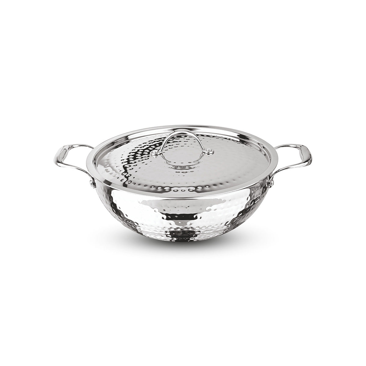 Artista Triply Shallow Kadhai (Hammered) 24cm with Lid