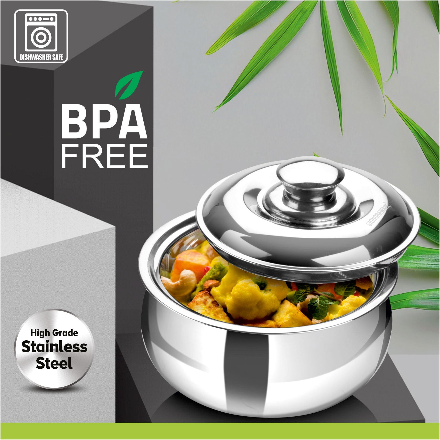 Hot Delight Casserole (3000ml) - Double Wall Stainless Steel Insulated casserole - Keep Food Hot for longer time
