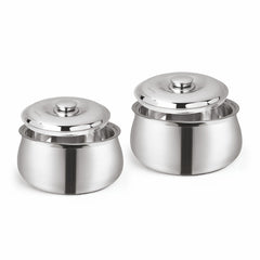 Hot Delight Casserole (Set of 2) 1500ml + 1000ml | Double Wall Stainless Steel Insulated Casserole | Keep Food Hot For Longer Time