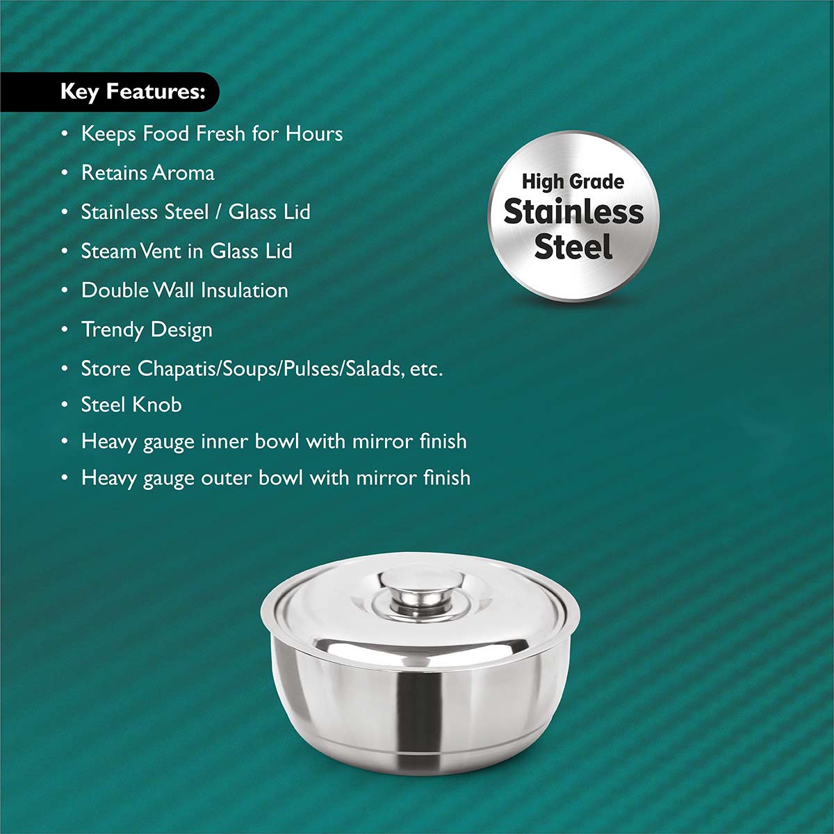 Fresh Casserole with Steel Lid 500 ml