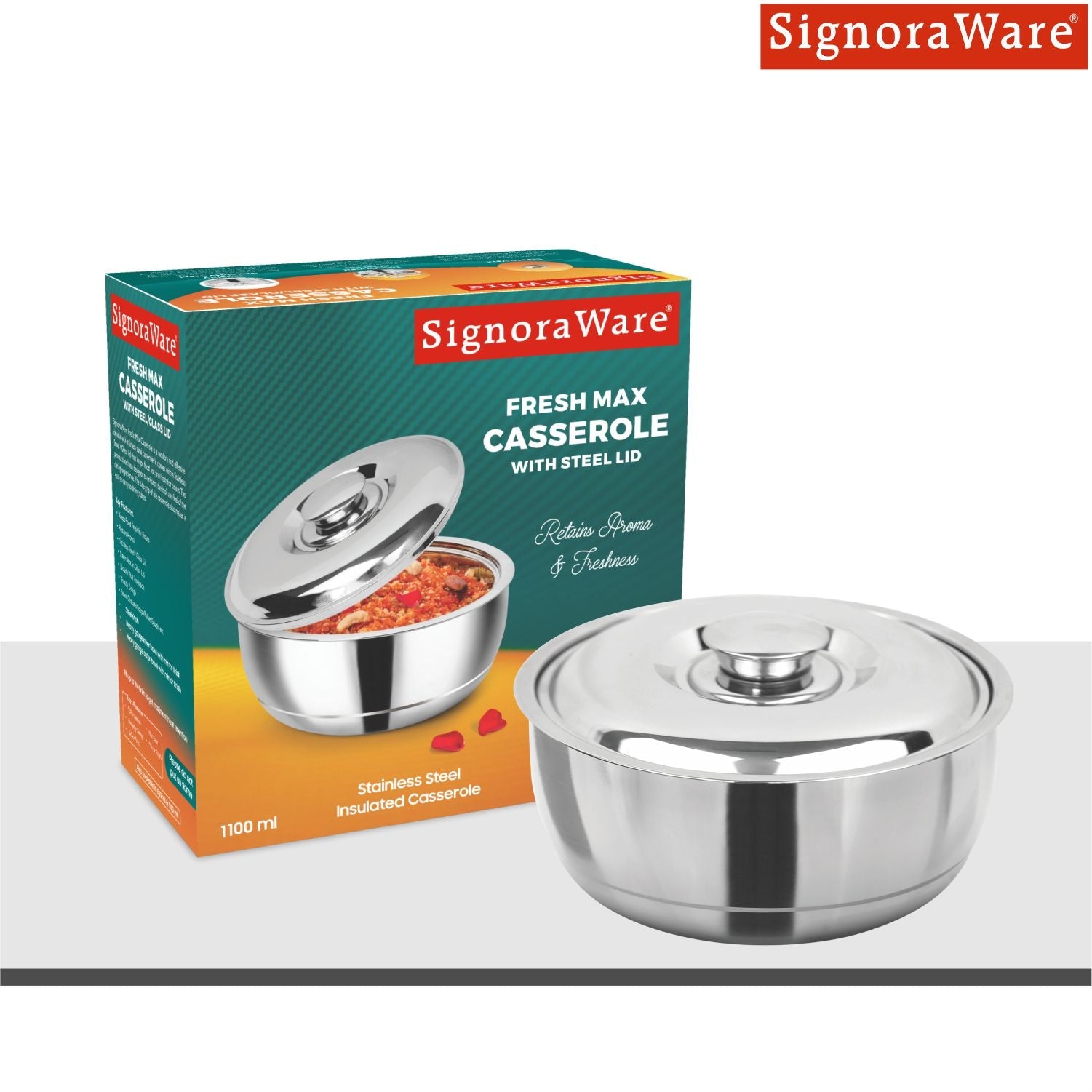 Casserole With Steel Lid 1100 ml