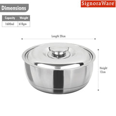 Casserole with Steel Lid 1600ml