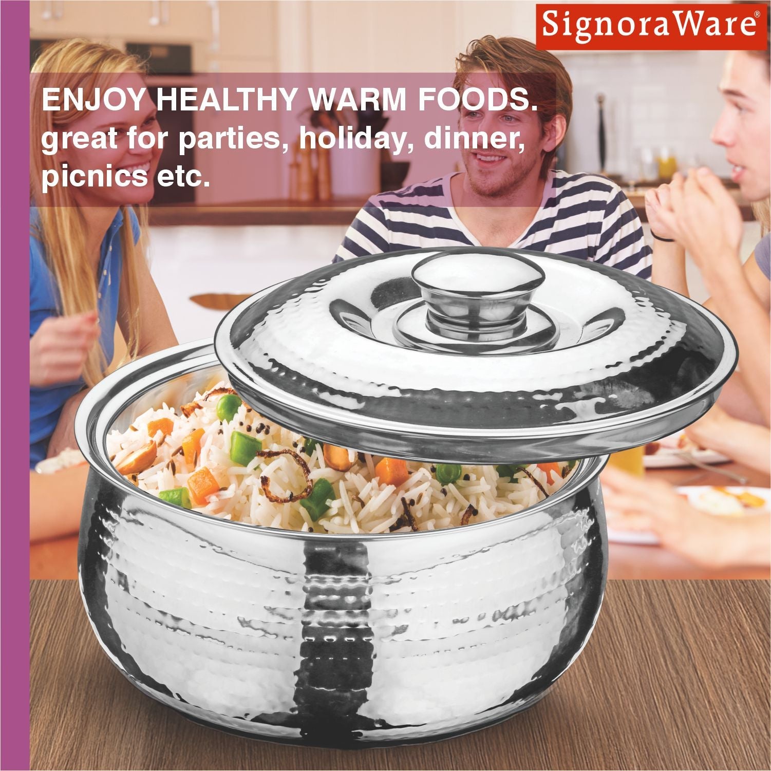Hot Delight Casserole Hammered 2100ml