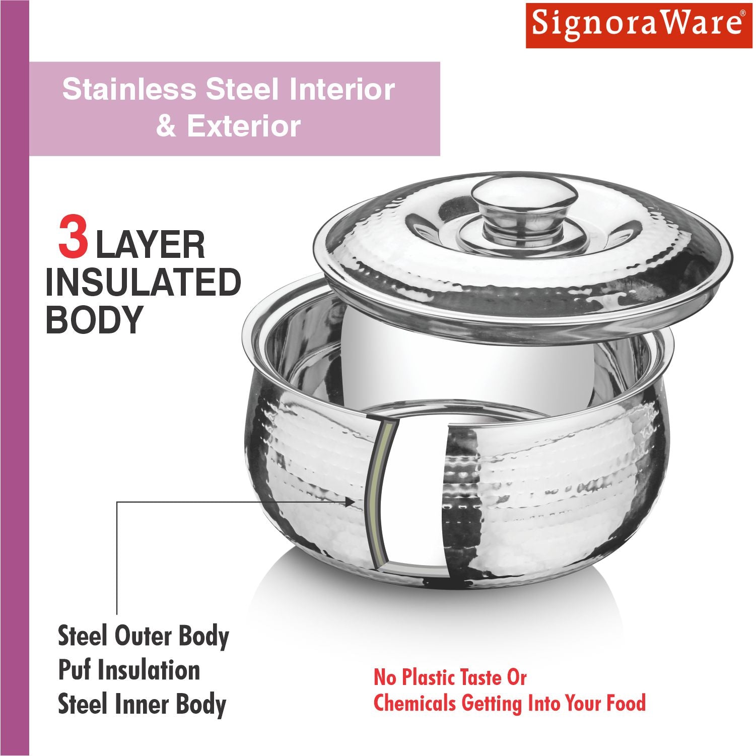 Hot Delight Casserole Hammered 3000ml