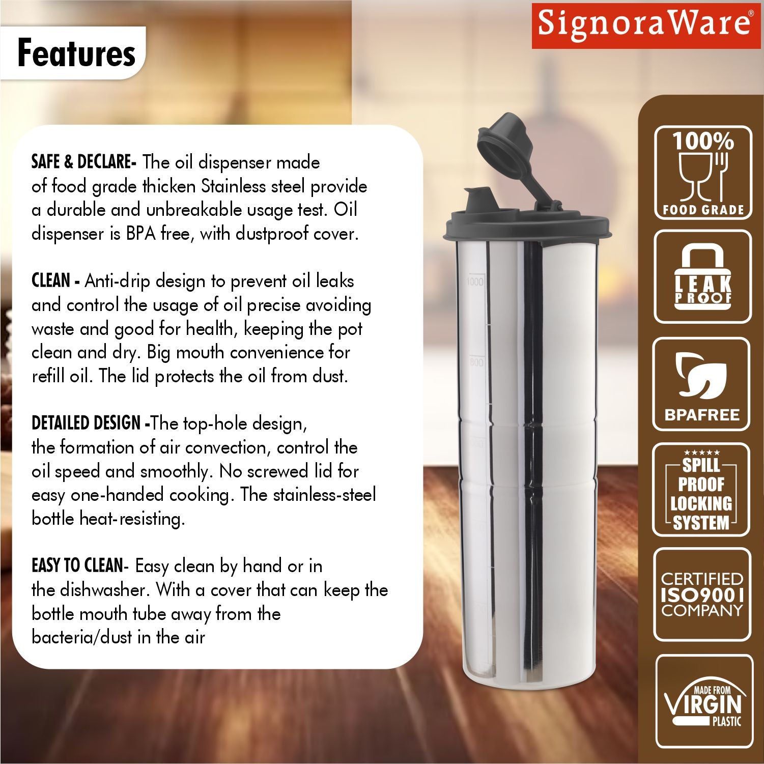 Easy Flow steel Oil dispenser 1.1Litre