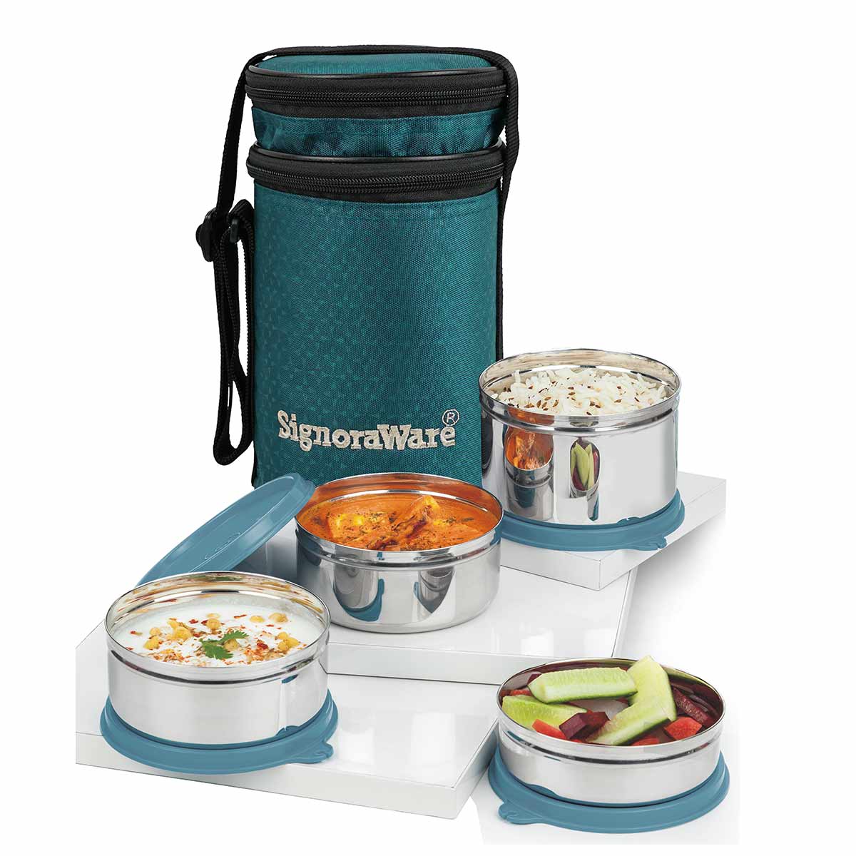 Executive Stainless Steel Lunch Box Set, Set of 4, Big