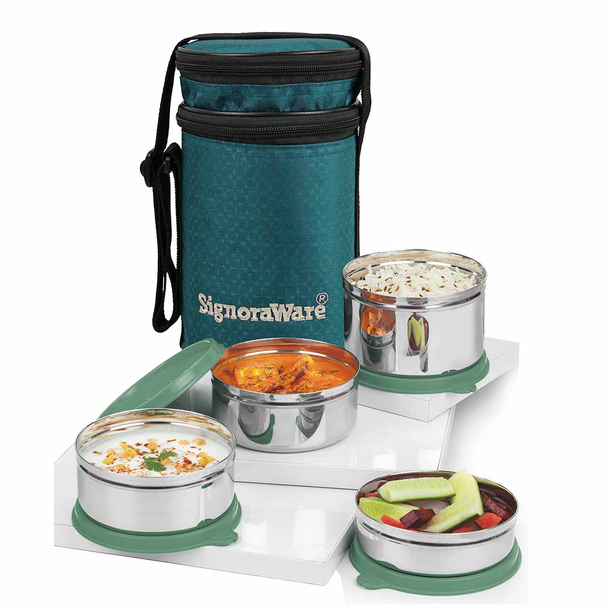 Executive Stainless Steel Lunch Box Set, Set of 4, Big