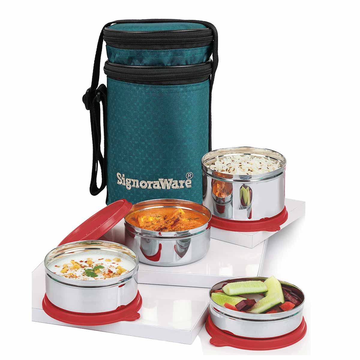 Executive Stainless Steel Lunch Box Set, Set of 4, Big