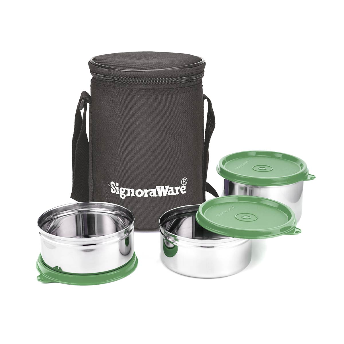 Executive Stainless Steel Lunch Box Set, Set of 3, Medium
