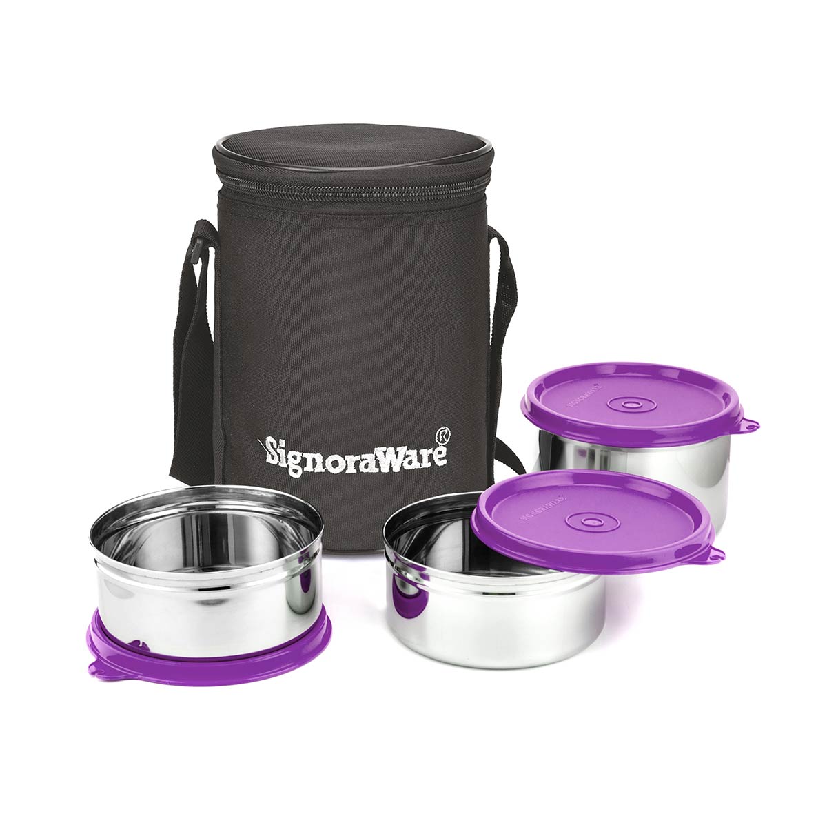 Executive Stainless Steel Lunch Box Set, Set of 3, Medium