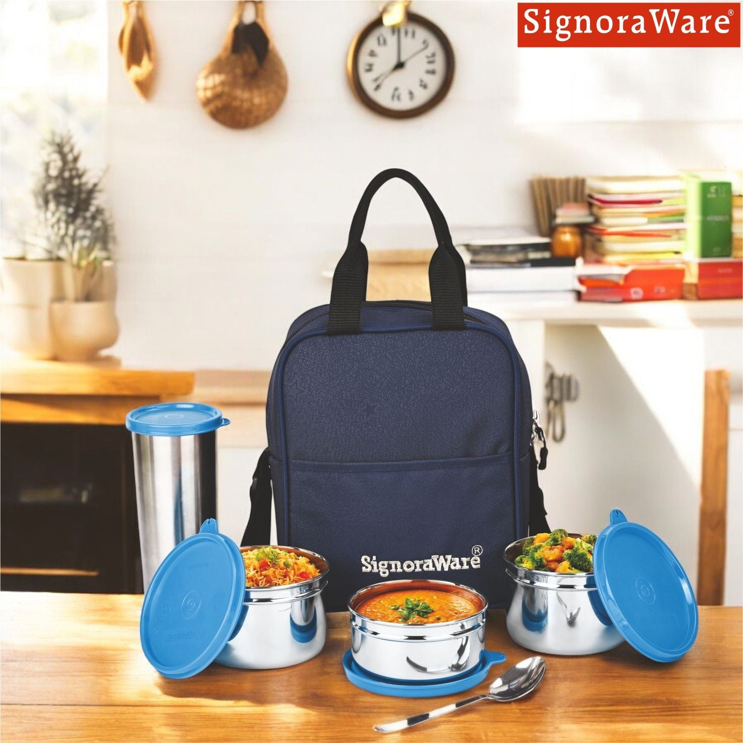 Fusion Medium Steel Lunch Box with Tumbler