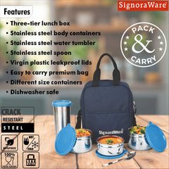 Fusion Medium Steel Lunch Box with Tumbler