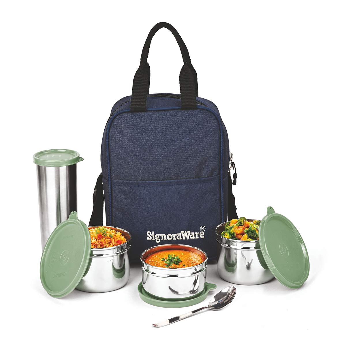 Fusion Medium Steel Lunch Box with Tumbler