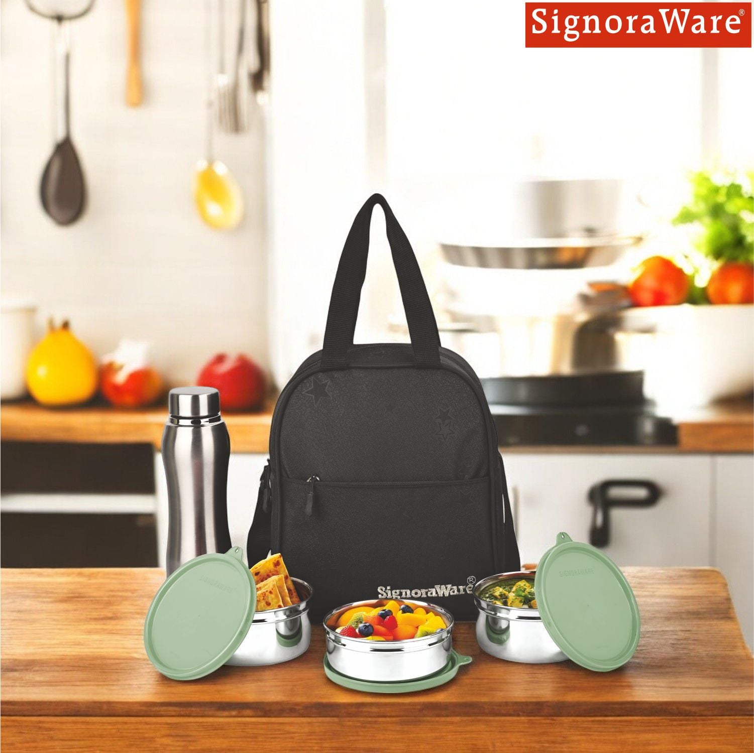 Fusion Big Steel Lunch Box with Bottle