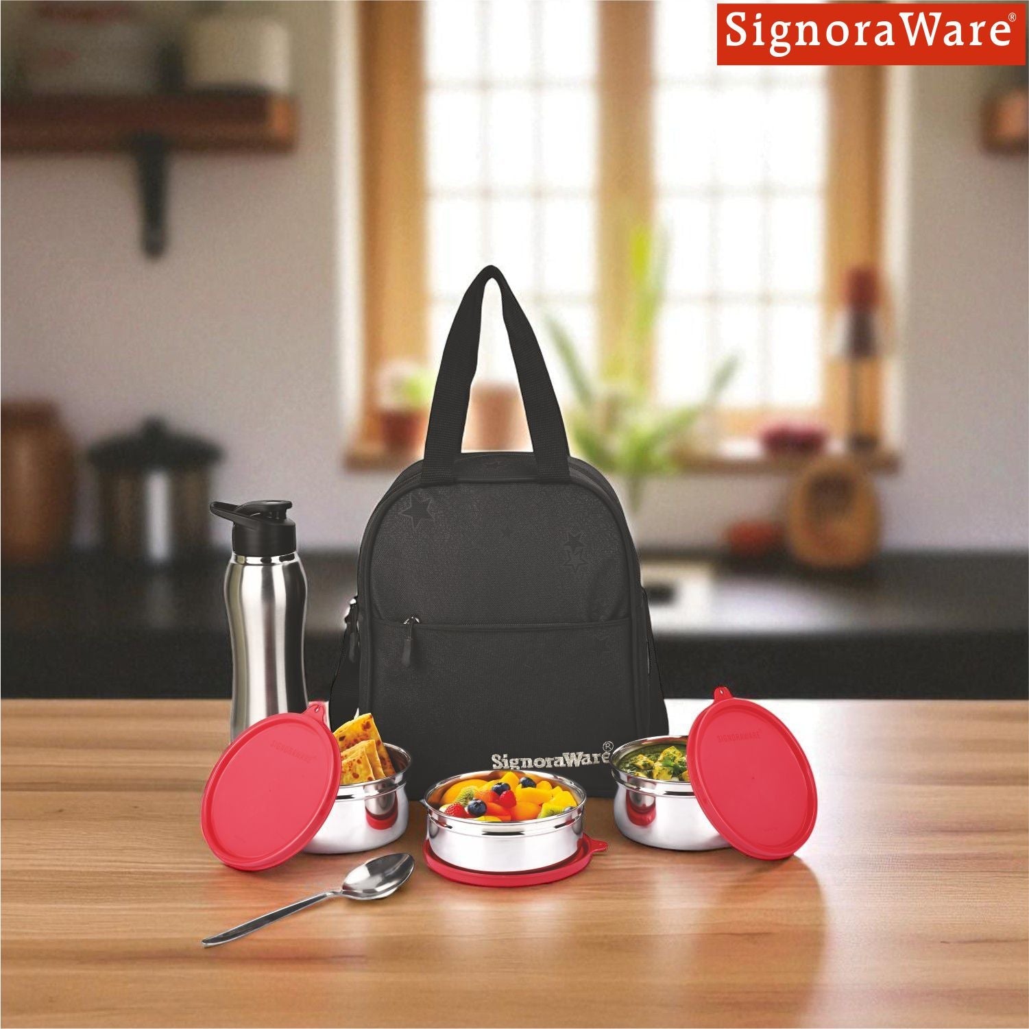 Fusion Big Steel Lunch Box with Sipper
