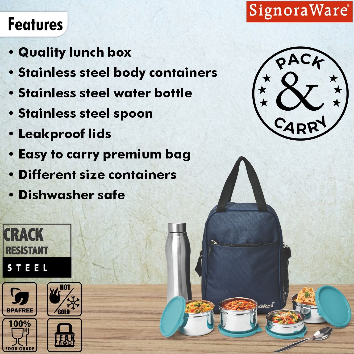 Fusion Jumbo Steel Lunch Box