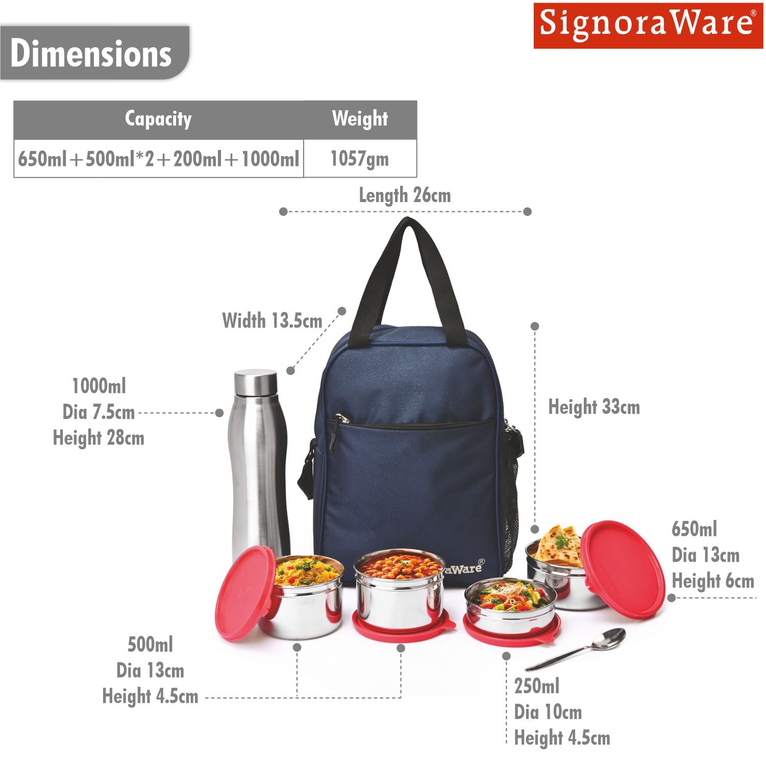 Fusion Jumbo Steel Lunch Box