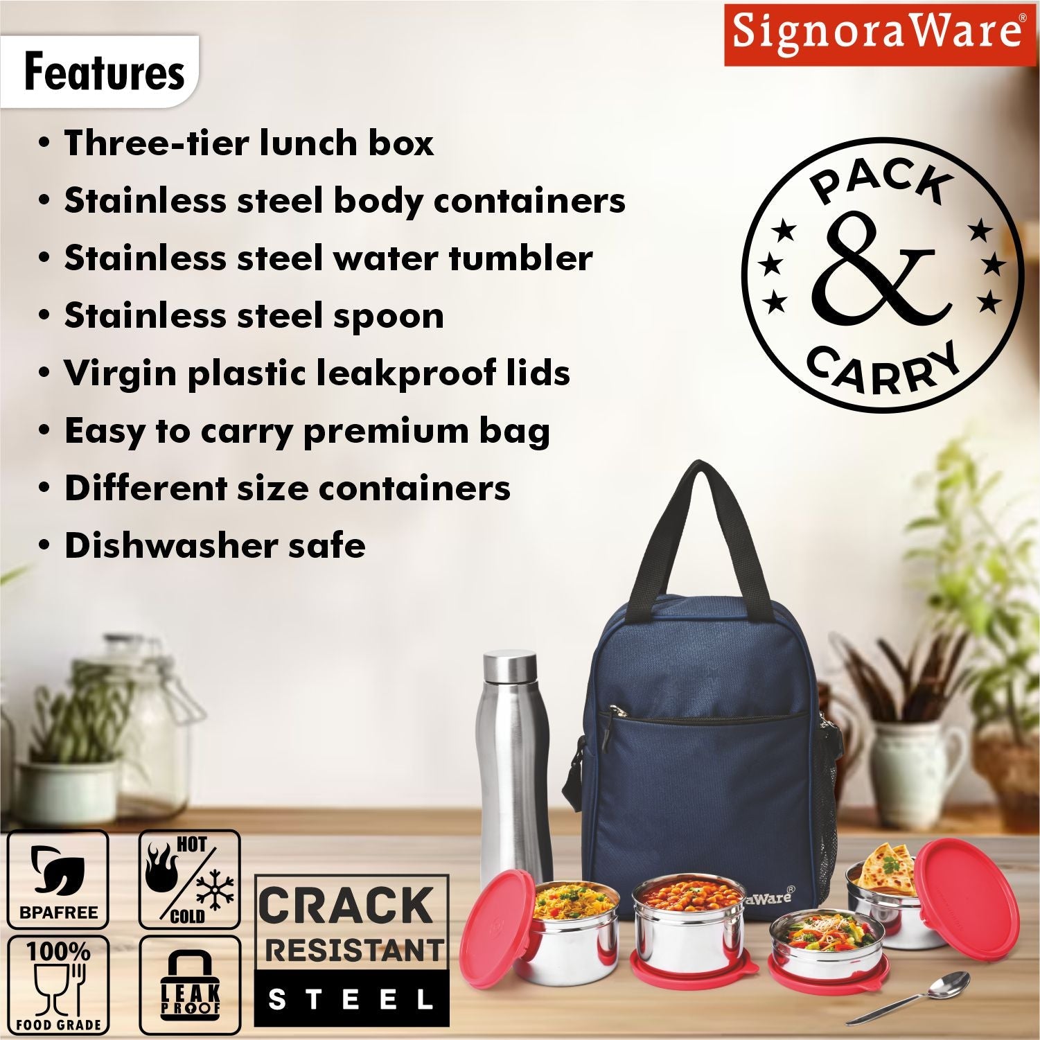 Fusion Jumbo Steel Lunch Box
