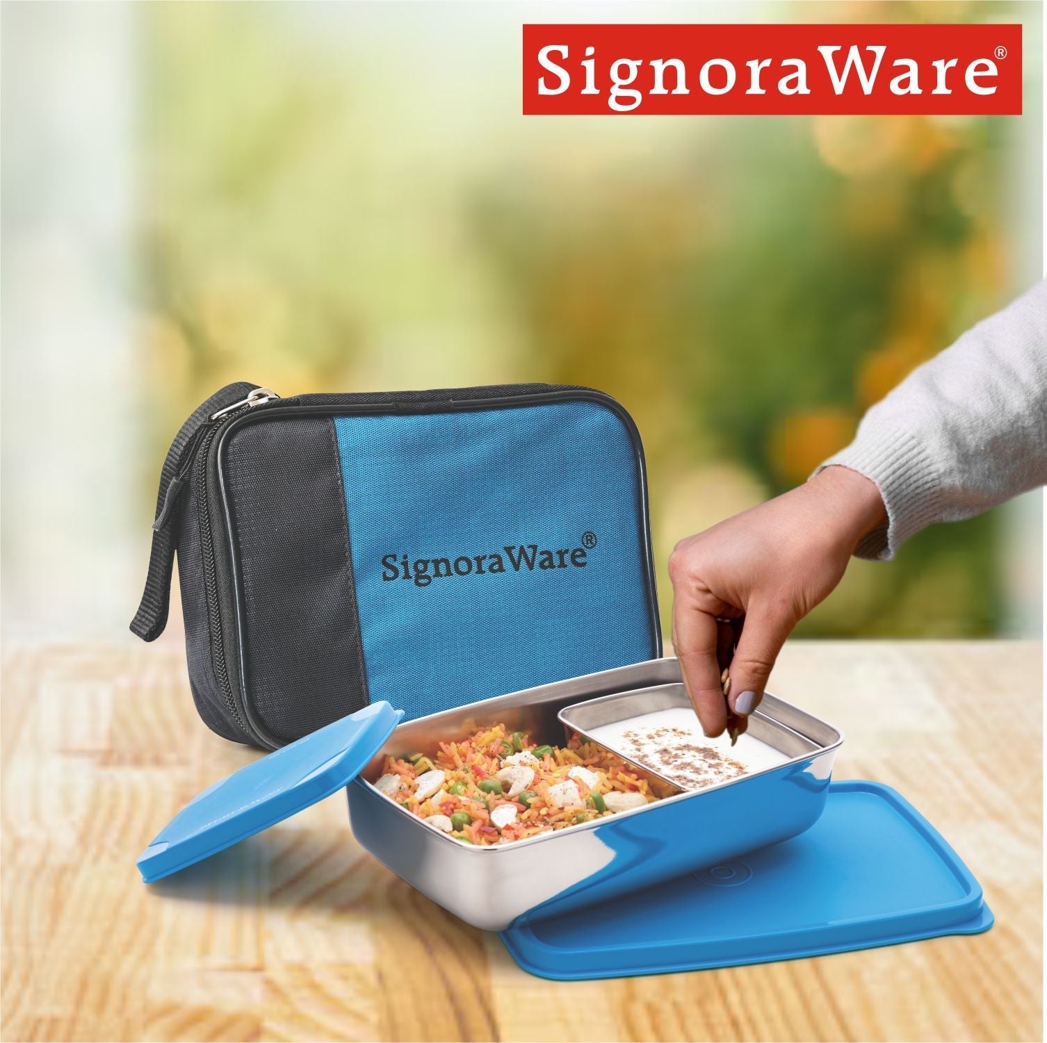 Compact Steel Lunch Box (Small) with Bag