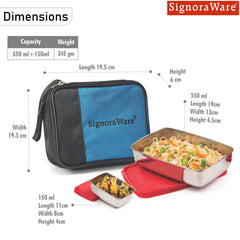 Compact Steel Lunch Box (Small) with Bag