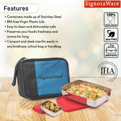 Compact Steel Lunch Box (Small) with Bag
