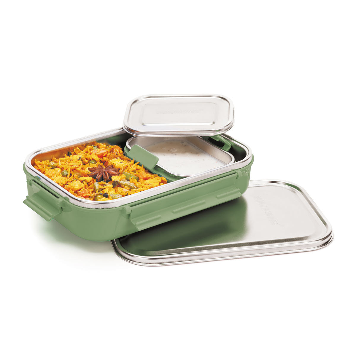 All Steel with Steel Lid Lunch Box