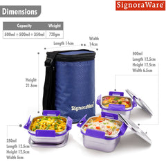 Director Squarex Steel Lunch Box