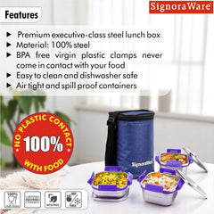 Director Squarex Steel Lunch Box