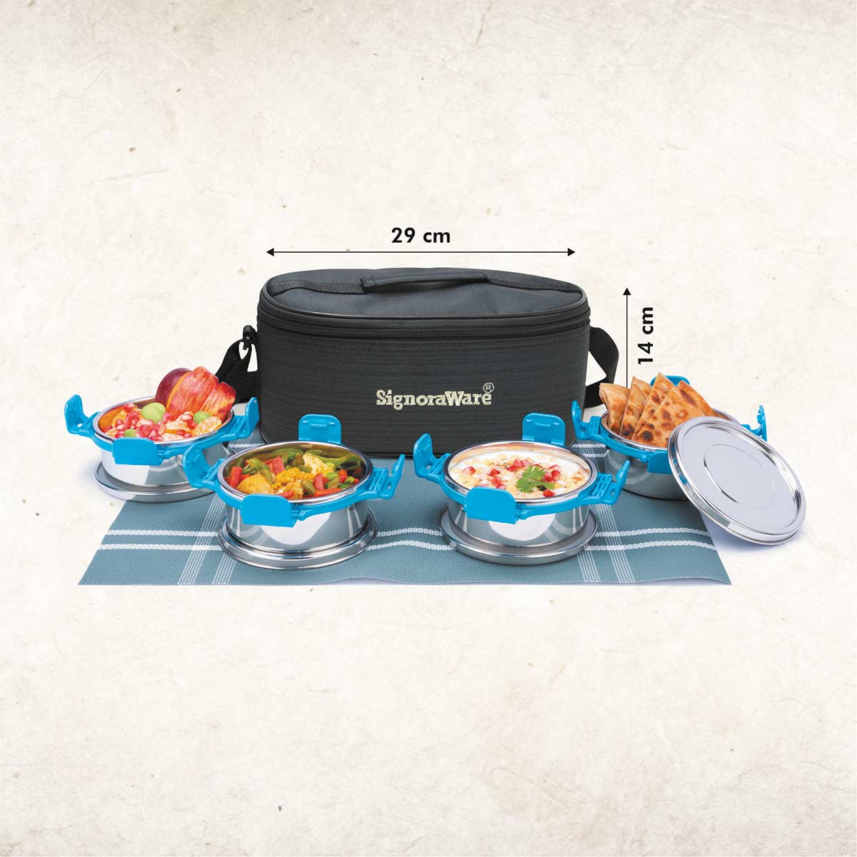 All Steel Double Decker Smart Lunch Box