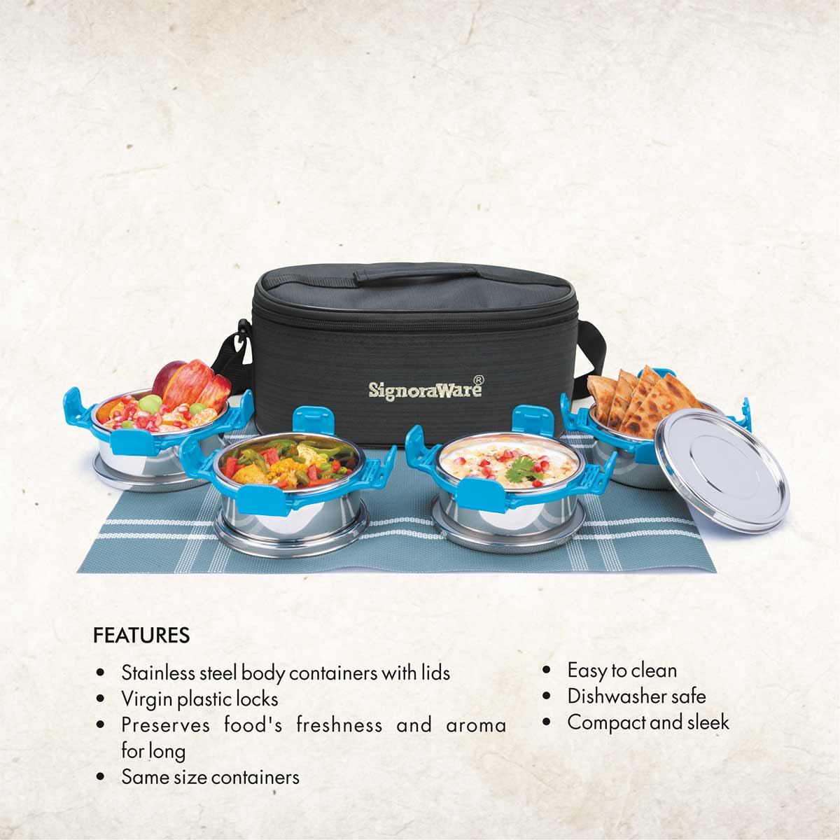 All Steel Double Decker Smart Lunch Box