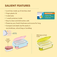 Bloom Steel Lunch Box with Small Steel Container