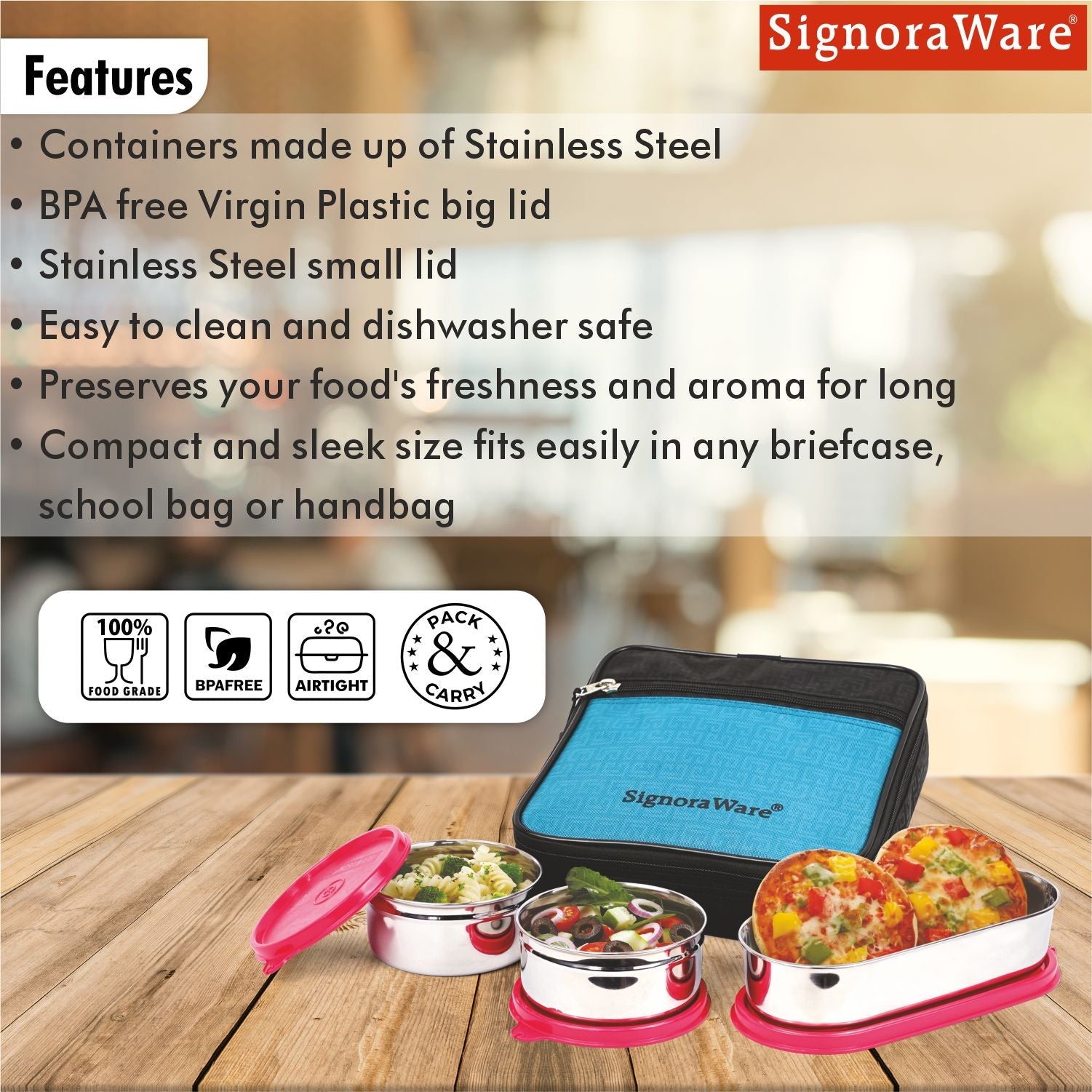 Health Bite Steel Lunch Box