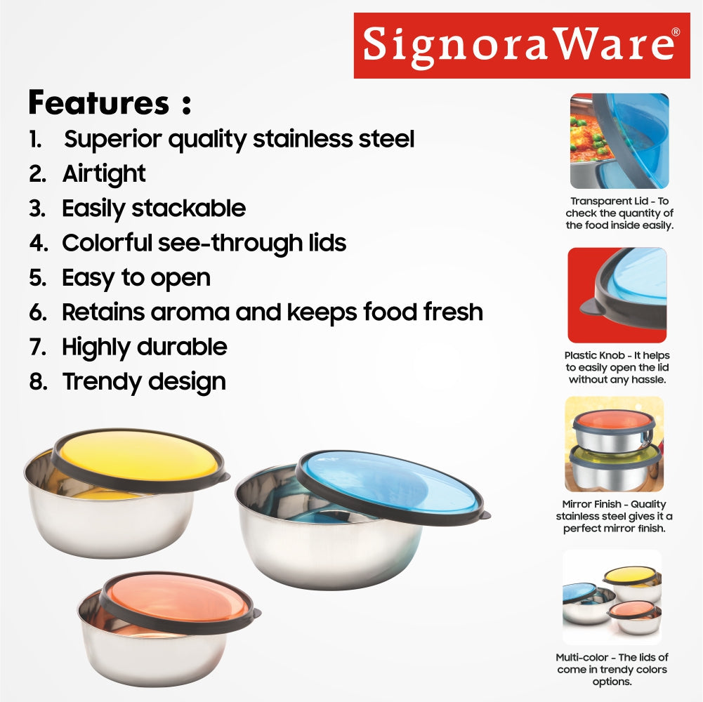 Elegant Bowl 625ml +1000ml+ 1375ml Set/3