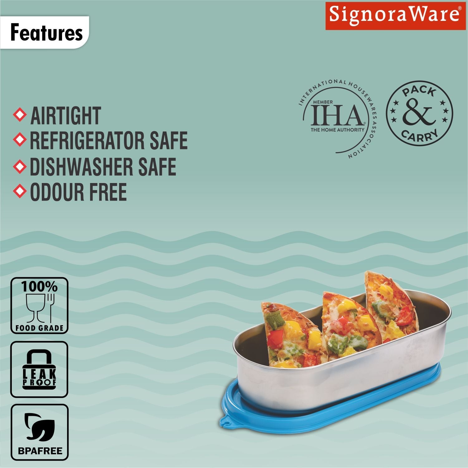 Flat Container Oval Steel 650 ml