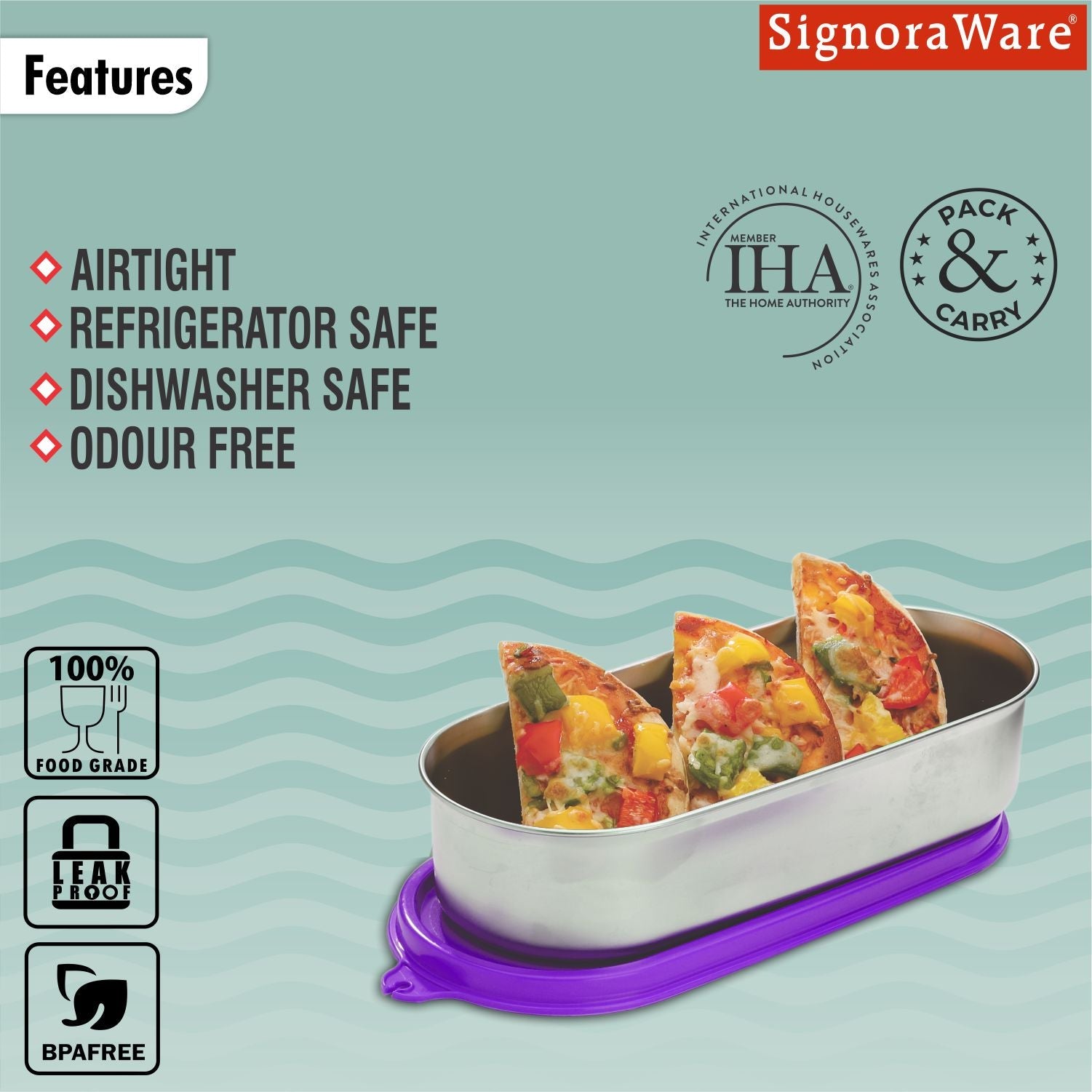 Flat Container Oval Steel 650 ml