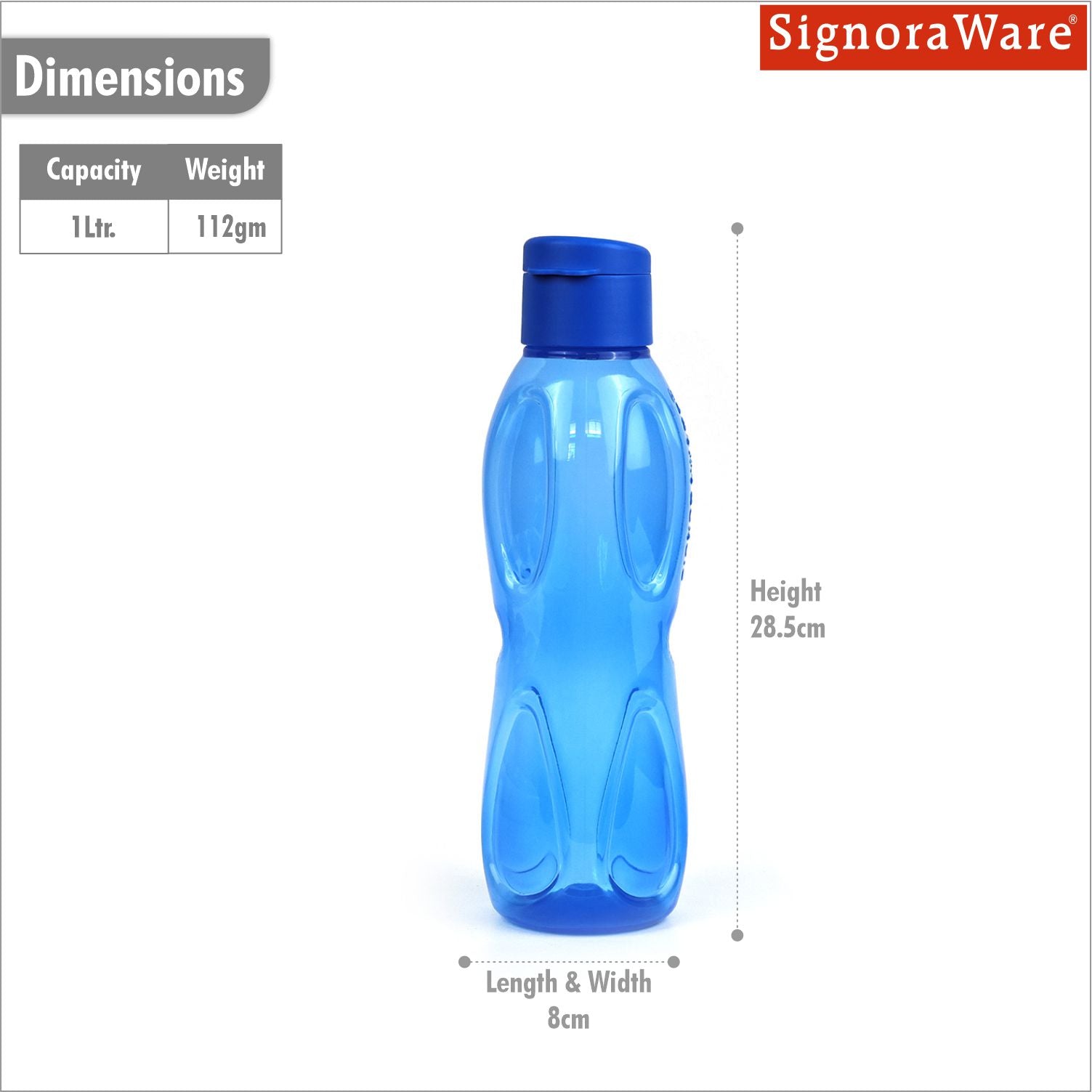 Fliptop Aqua Drop Water Bottle 1 Litre.