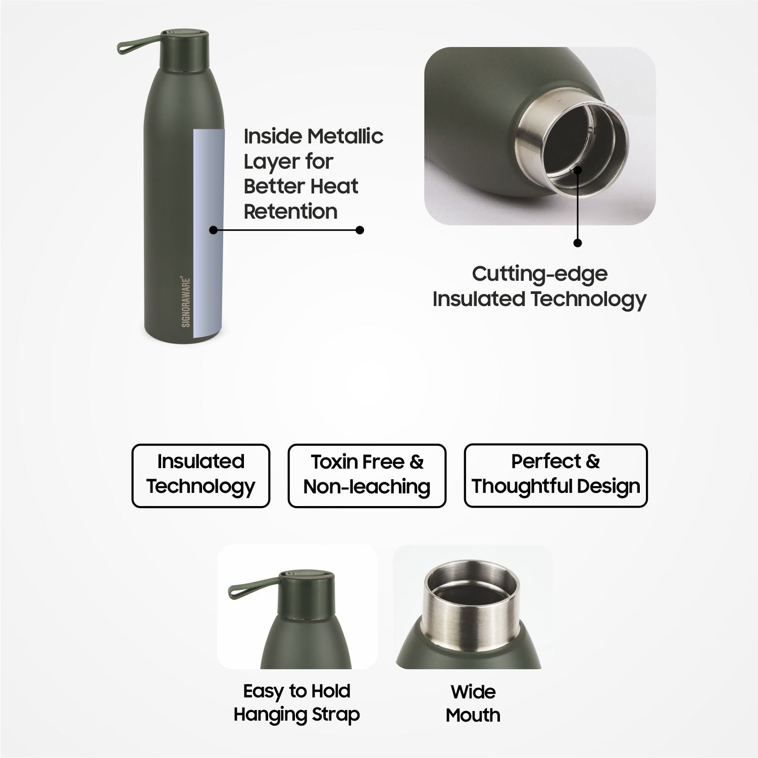 Laguna Coloured Vacuum Insulated Stainless Steel Water Bottle 500 ml