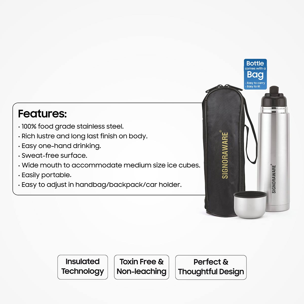 Bullet Vacuum Steel Bottle 500 ml (Bag)