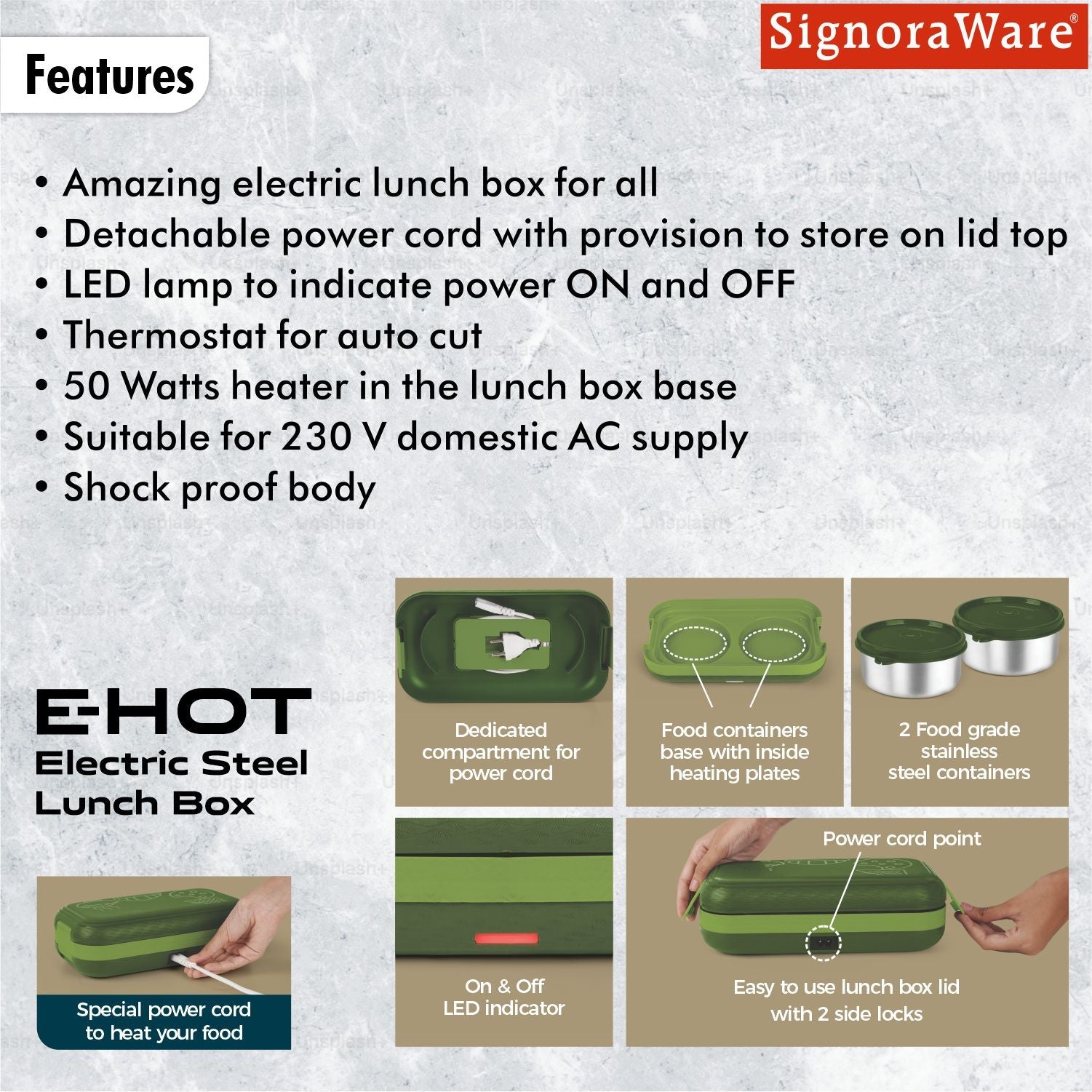 E-Hot Electric Steel Lunch Box