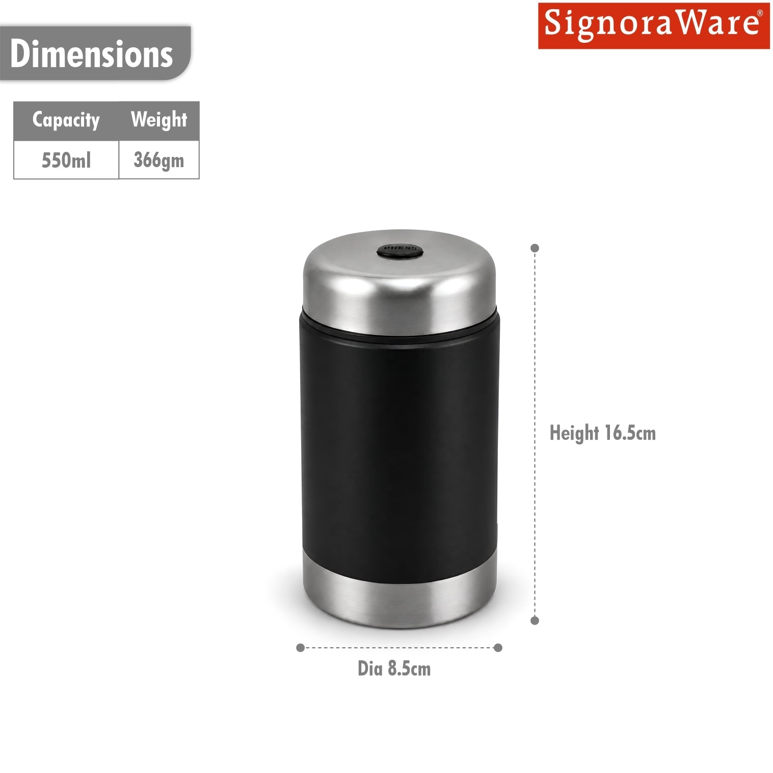 Food Jar Big Coloured Vacuum Insulated Stainless Steel Container 550ml