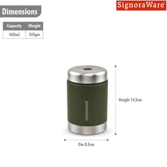 Food Jar Coloured Vacuum Insulated Stainless-Steel Container 450ml