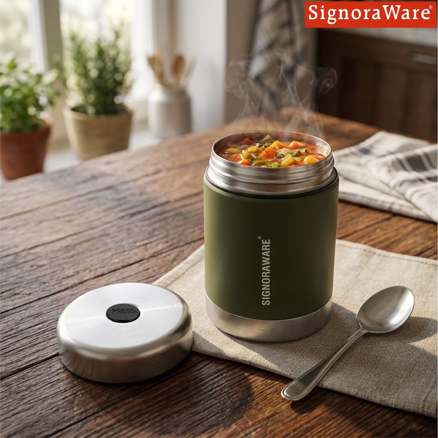 Food Jar Coloured Vacuum Insulated Stainless-Steel Container 450ml