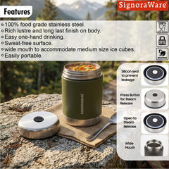 Food Jar Coloured Vacuum Insulated Stainless-Steel Container 450ml