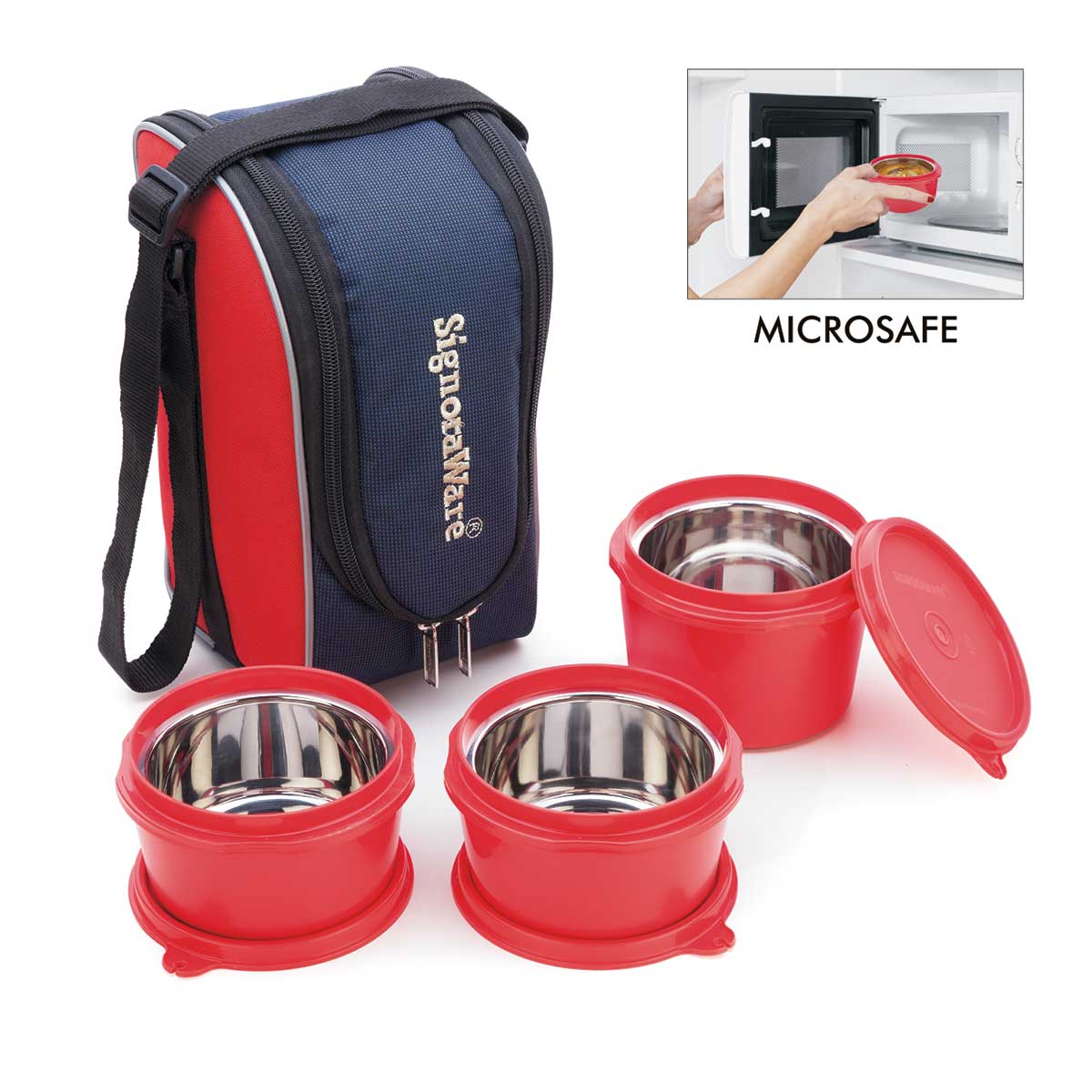 Executive Microsafe 3 Tier Steel Lunch Box