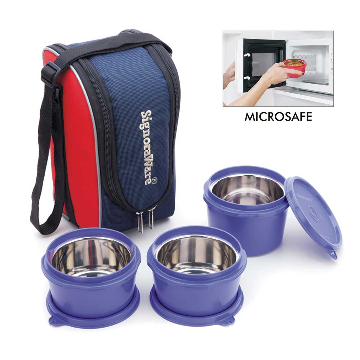 Executive Microsafe 3 Tier Steel Lunch Box