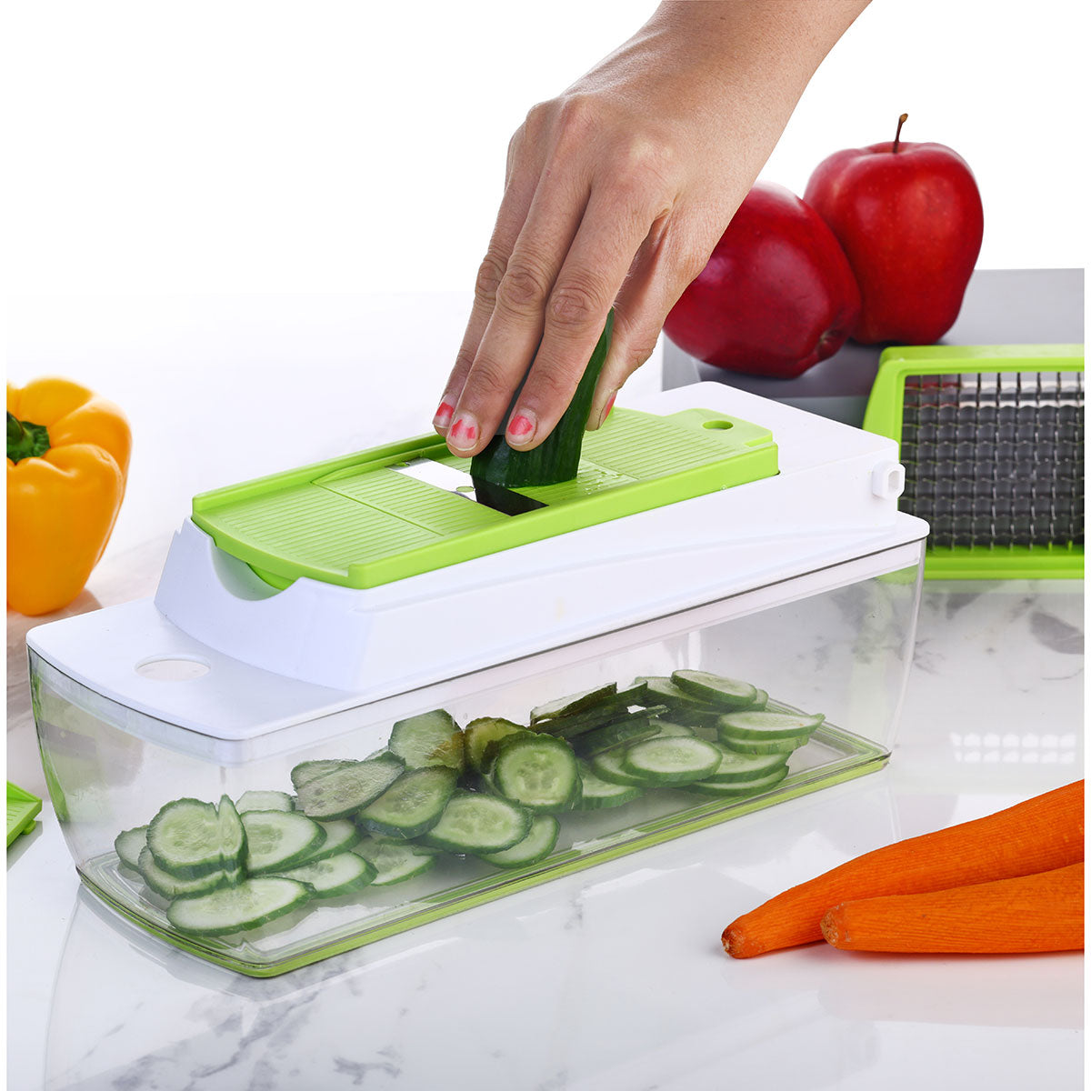 14 in 1 Multi-Purpose Vegetable and Fruit Chopper, Fruit Grater, Slicer Dicer, Chipper, Peeler | Hand Chopper, Cutter | Best Kitchen Tool Accessories