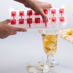 Ice Tray with Silicon | Ice Cube Trays , Easy-Release TPE & Flexible 14-Ice Cube Trays with Spill-Resistant Removable Lid, for Cocktail, Freezer, Stackable Ice Trays with Covers
