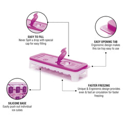 Ice Tray with Silicon | Ice Cube Trays , Easy-Release TPE & Flexible 14-Ice Cube Trays with Spill-Resistant Removable Lid, for Cocktail, Freezer, Stackable Ice Trays with Covers