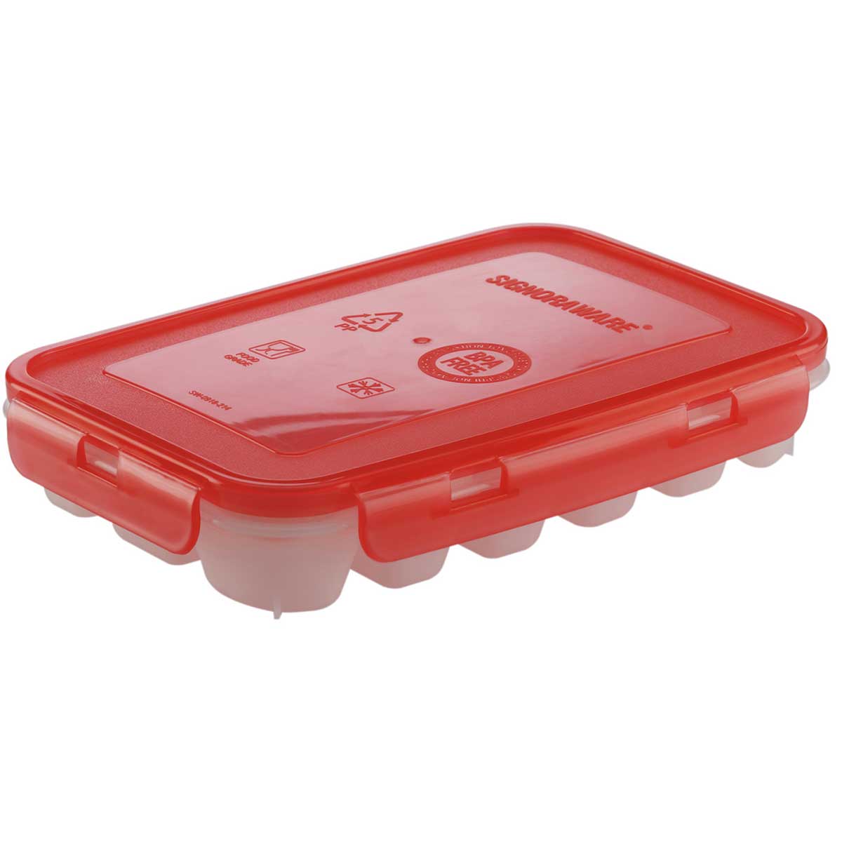 Ice Tray (18 Pcs.) | Ice Cube Trays with Airtight Locking Lids | Flexible 18-Ice Cube Trays with Spill-Resistant Removable Lid, for Cocktail, Freezer, Stackable Ice Trays with Covers